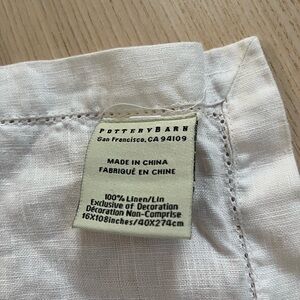 Pottery Barn, Linen  Table Runner